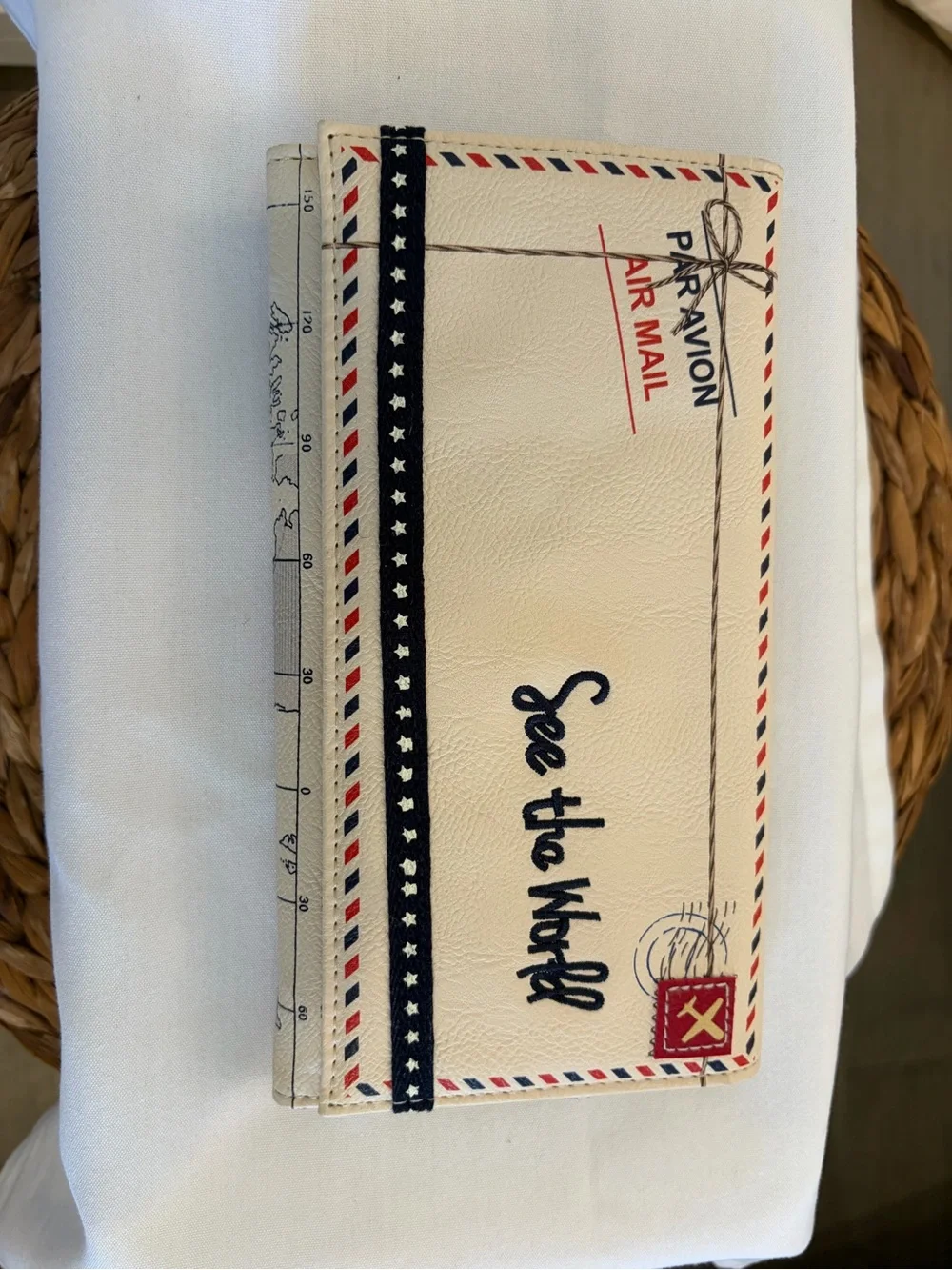 See the World Cream Travel Wallet - Unbranded